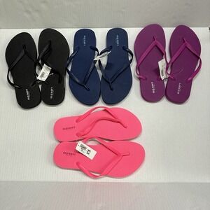 Lot Of 4 Old Navy Flip Flop Sandals Womens Size 7 Multicolor Rubber Lightweight